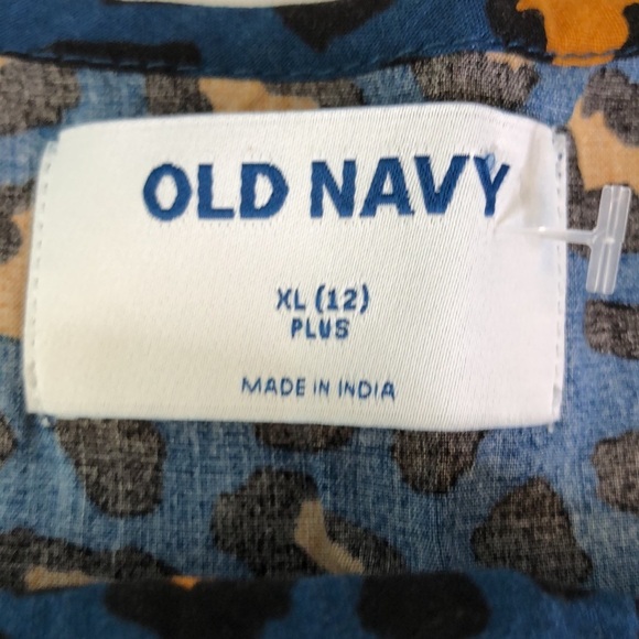 Old Navy Dress Girls Size 12 Blue Short Sleeve Animal Cheetah Print - Picture 9 of 11